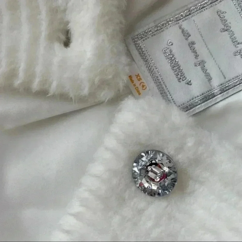 Gymboree Girls Faux Fur Jacket white/ ivory
